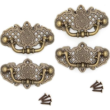 Möbelgriffe im Retro-Stil, Antikbronze, 4er-Set (1/4)
