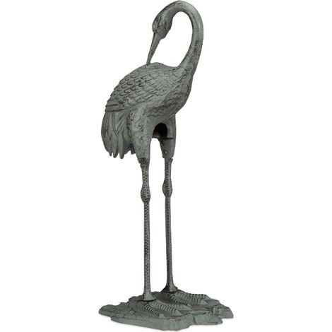 Estatua decorativa de grúa de hierro fundido