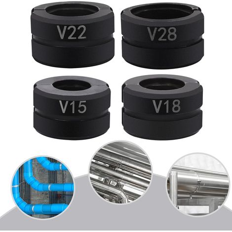 Mâchoires de sertissage profil V, profil V15/18/22/28 mm, pour le pressage de tuyaux en cuivre, mâchoire de sertissage professionnelle pour pince à sertir manuelle, pince à sertir manuelle, tube en (1/5)