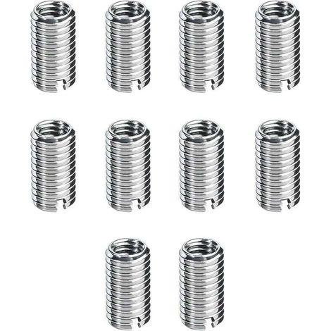 10 Pièces Insert Fileté M8/M10, XU, De Filetage Autotaraudeur, Écrous à Visser M8 1,25 Femelle, M10 1,5 Mâle, 12mm Long, Réparation pour Maintenance Matérielle KZQ - KZQ (1/4)