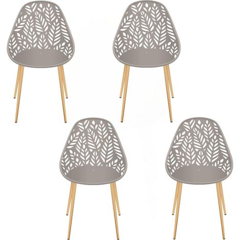 Lot de 4 chaises d'extérieur effet ajouré CALVI (1/4)