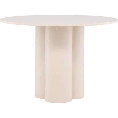Table à Manger Ronde "Olivia" 110cm Beige (1/5)