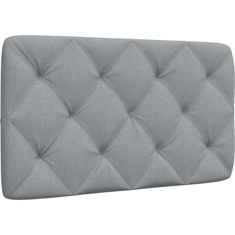 vidaXL Coussin de tête de lit gris clair 90 cm tissu (1/5)