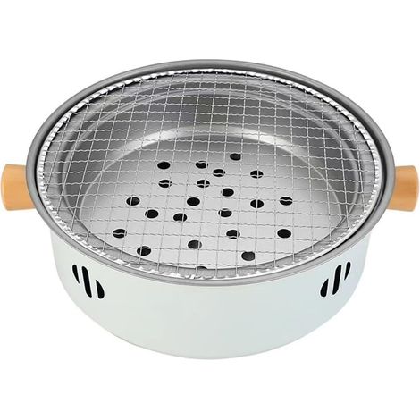 Parrilla de carbón compacta y portátil de 12 a 6 pulgadas con mesa extraíble y construcción estable para cocinar al aire libre, portón trasero y barbacoas en el patio trasero (blanco) (1/5)