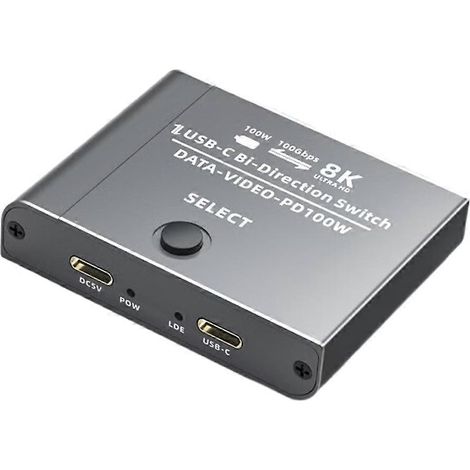 Bidirektionaler USB-C Typ-C 3.1-Anschluss, 2 Eingänge/1 Ausgang / 1 Eingang/2 Ausgänge, 8K HD 10 Gbit/s, 100-W-Netzteil (1/5)