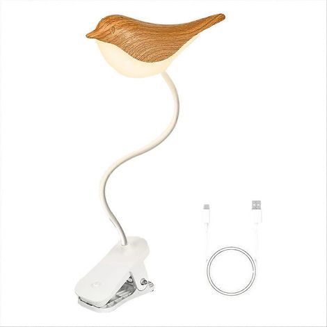 Miniatur-Vogellampe, kabelloses und dimmbares Vogel-Nachtlicht, wiederaufladbare Tisch- und Schreibtischlampe mit Touch-Steuerung (USB). (1/5)