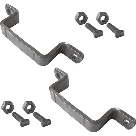 Signaletique.Biz France – Bride de fixation pour poteau en aluminium – Dimensions 80 x 40 mm – Fixation panneaux recto-verso – Lot de 2 boulons et écrous (1/5)
