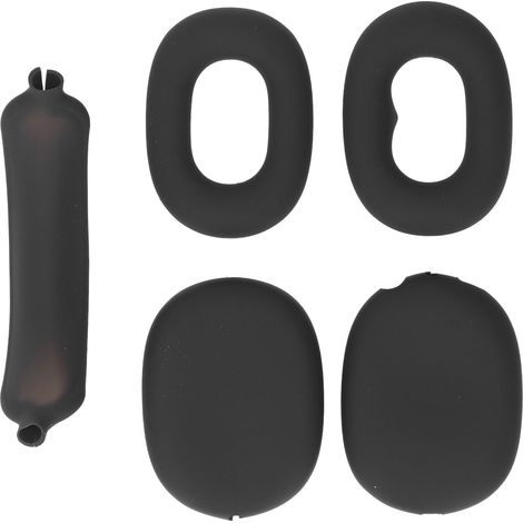 Étui pour casque avec coussinets, protection pour oreillettes, protection pour arceau, poche en filet, étui rigide portable en EVA noir (1/5)