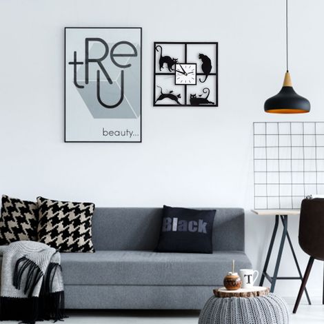 Horloge murale moderne silencieuse, sans tic-tac, cadre en aluminium argenté et couvercle en verre, décorative pour chambre à coucher (1/5)