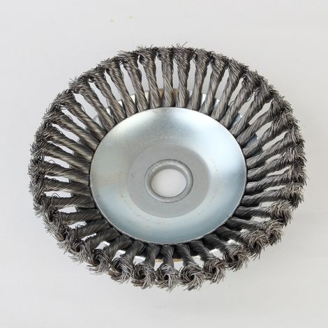 Tête de coupe-bordures de 20 cm avec fil d'acier tressé – Disque désherbeur en fil d'acier durable pour débroussailleuses (idéal pour l'entretien des espaces verts et l'élimination de la rouille) (1/4)