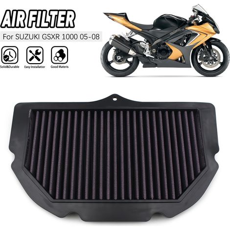 Compatible with Suzuki Grand R GSXR1000 and GSXS1000 05-08 air filters, high flow filter element.