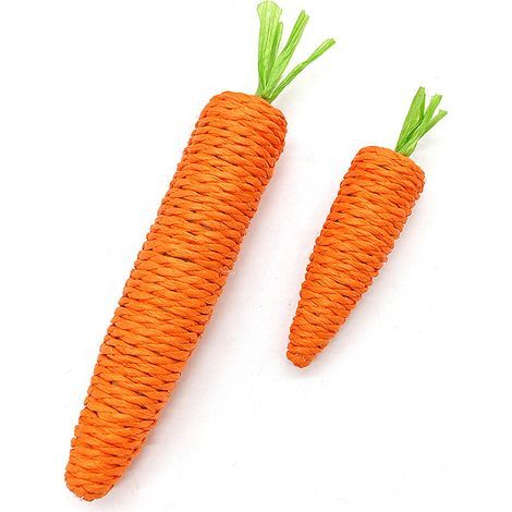 Juguete para gato naranja, longitud 20 cm y 12 cm Dos adorables zanahorias Juguetes resistentes para masticar para gatos (1/5)