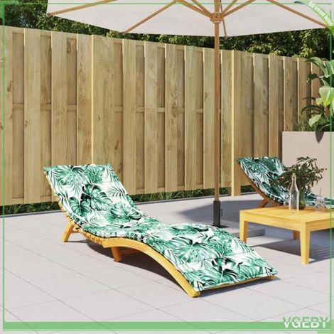 361396 Coussin de chaise longue motif de feuilles tissu oxford (1/5)