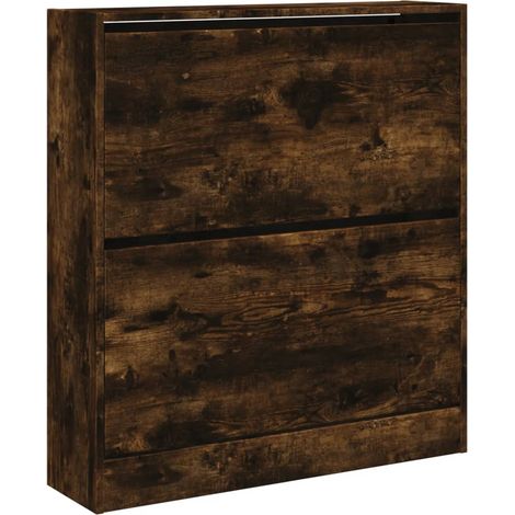 Zapatero zapatero mueble de almacenaje entrada pasillo salón 80 x 21 x 87,5 cm madera contrachapada marrón 020021590 (1/5)