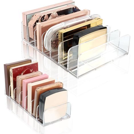 Palettes Organisateur, 2 Pièces Organisateur Palette Cosmétique 7 Compartiment Rangement Palette Maquillage 2 Tailles Rangement Palette Organisateur pour Vanité Comptoir Salle de Bain (1/5)