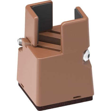 Set of 4 adjustable furniture risers - Brown - Height 50 mm - Suitable for 22-42 mm