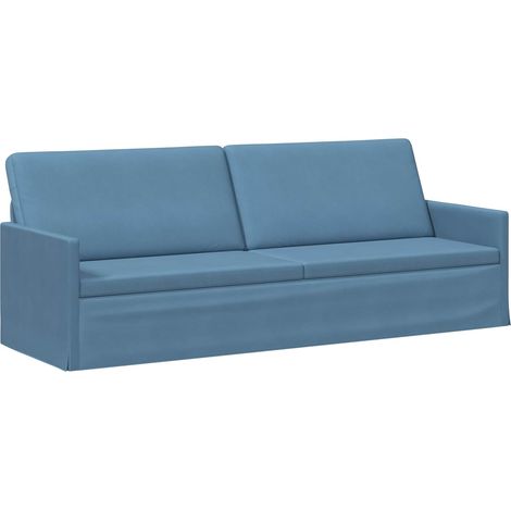 Canapé 3 places Bleu 220 x 81 x 82 cm Tissu en velours côtelé vidaXL (1/5)
