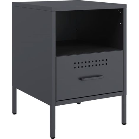 Maison Exclusive - Nachttisch Anthrazit 36x39x50,5 cm Stahl