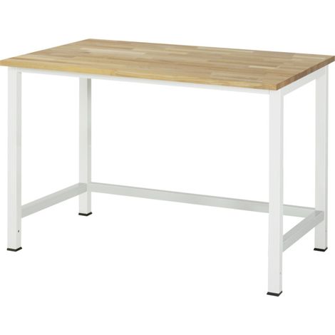 Table de travail Rau hêtre plateau massif LxPxH 1250x800x825 mm (1/5)