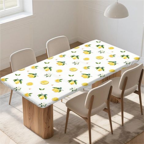 Rechteckige Tischdecke 140x80 cm mit Gummizug, wasserdicht, abwaschbar, für Esstisch & Outdoor