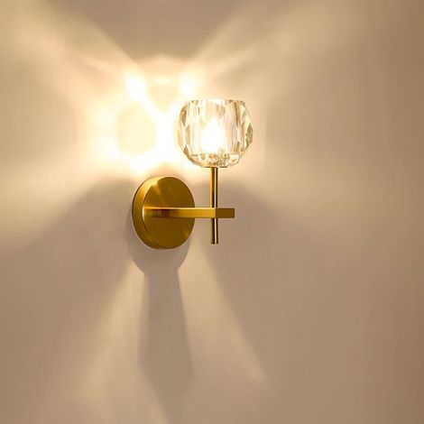 Applique murale en verre doré nord-américain, en métal, adaptée à la chambre à coucher, au couloir, au bar, au café, à la lampe de chevet (1/3)
