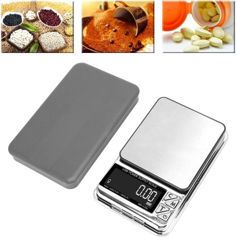 Balance multifonctionnelle au gramme près, appareil de pesage électronique portable pour la cuisine et la bijouterie, avec écran LCD rétroéclairé.-AquaForge (1/5)