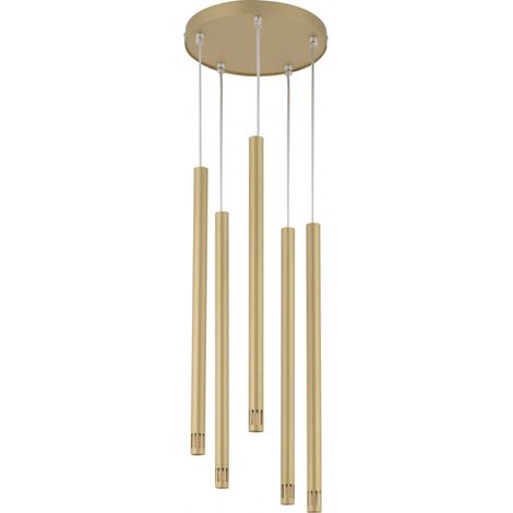 BOBOCHIC - Lustre JANICE en acier  5 lampes Or