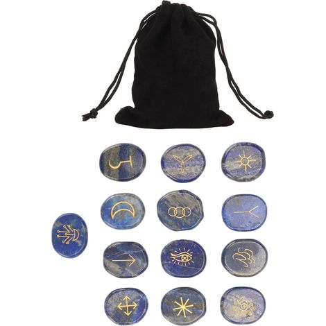 Ensemble de 13 Pierres Runes en Jadéite pour Divination, Méditation et Énergie de Guérison (1/5)