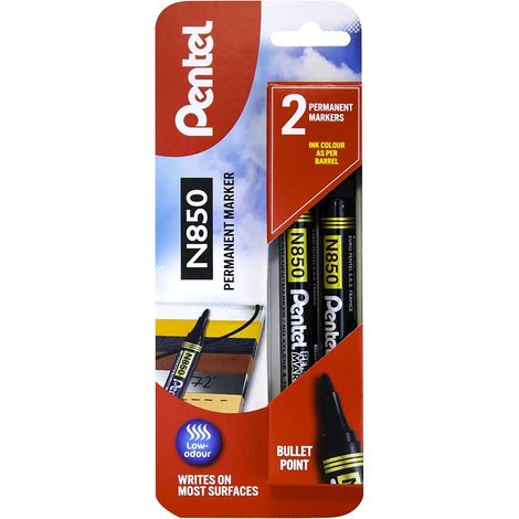 Marqueur Bullet Point N850, pointe 4,2 mm, encre noire, 1 carte blister avec 2 marqueurs (1/5)