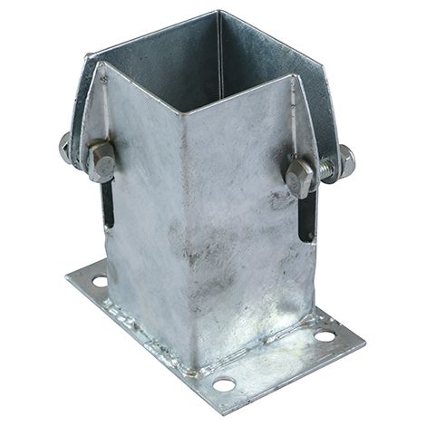 TIMCO Flush Fit Bolt Down Post Support Shoe Bolt Secure Hot Dipped Galvanised - 100mm