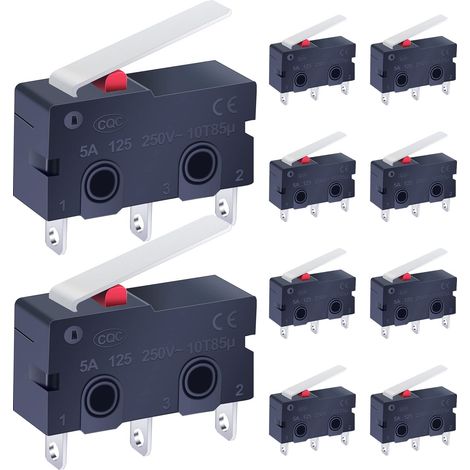 10pcs Mini Micro Interrupteur AC 125-250V 5A 3 Pins Red Cherry Arcade Interrupteur de limite SPDT 1 NO 1 NC KW11-3Z-02