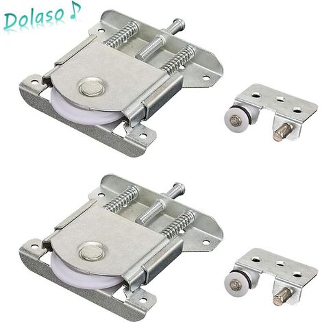 paia di rulli per porte scorrevoli, ruote per porte scorrevoli, rulli per armadi, ruote per mobili scorrevoli, per armadi, finestre, porte scorrevoli (argento),