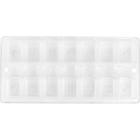 Moule à chocolat transparent antiadhésif, moule à bonbons maison, 14 cavités en forme de mahjong (1/4)