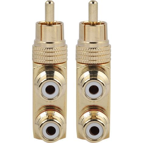 Adaptateur audio-vidéo RCA mâle vers 2 femelles (2 pièces) (1/5)