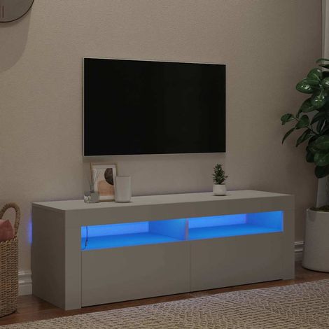 vidaXL Mueble para TV con luces LED blanco 120x35x40 cm (1/5)