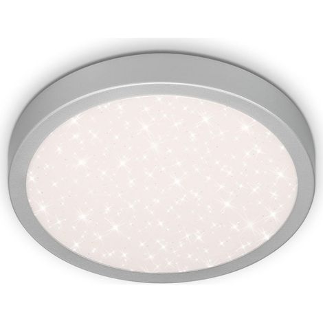 Plafonnier LED plat avec décor étoilé et température de couleur blanc neutre Argenté 280 mm (1/5)