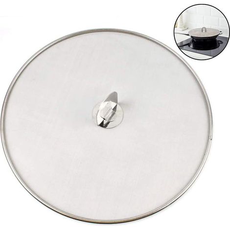 2 couvercles de casserole en acier inoxydable, Ø 25 cm et 32 cm, poignée pliable, bords lisses, résistants aux éclaboussures (1/5)