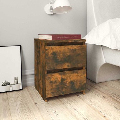 vidaXL Comodini 2 pz rovere affumicato 30x30x40 cm in Legno