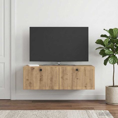 vidaXL Meuble TV mural 98 x 41 x 30 cm Chêne artisanal (1/5)