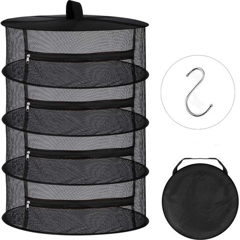 (4 couches B) Filet de Sechage Hanging Mesh Net Dry Rack avec Fermeture éclair
