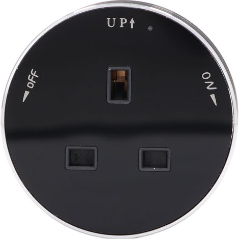 Rail de prise électrique mobile rond monté en surface avec voyant lumineux, standard UK 250V 13A, prise de courant murale orientable (1/5)