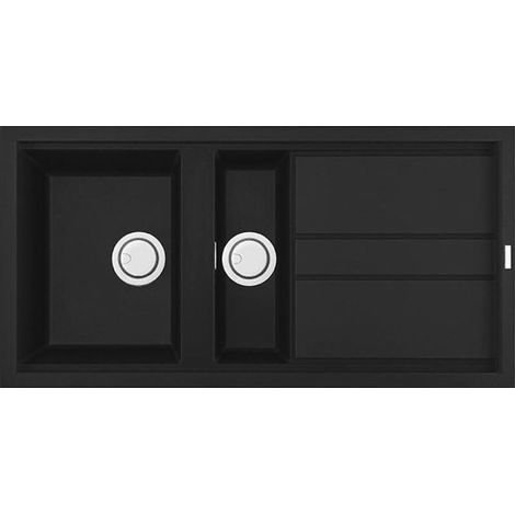 Lavello Elleci Incasso 2 vasche 100x51 Best 475 Granitek Nero LGB47540 (1/5)