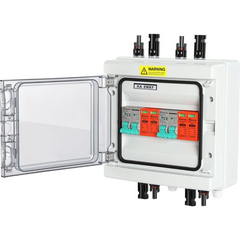 Randaco Solar Anschlusskasten DC 2-Strings 1000V 32A Überspannungsschütz PV Photovoltaik IP65 Generatoranschlusskasten 8-Module Solarstecker PV-Anlage (1/5)