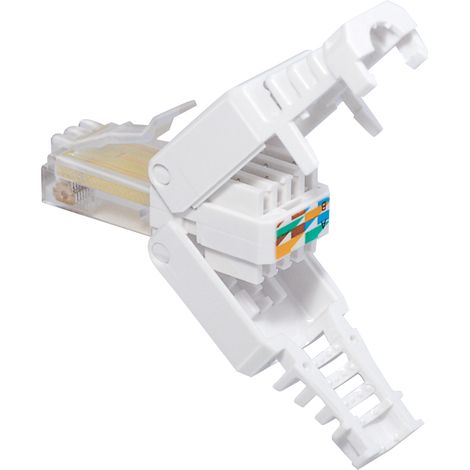 Prise réseau RJ 45 pour montage sans outillage 0772.09841, CAT 5, CAT 6, pour câble UTP (1/2)