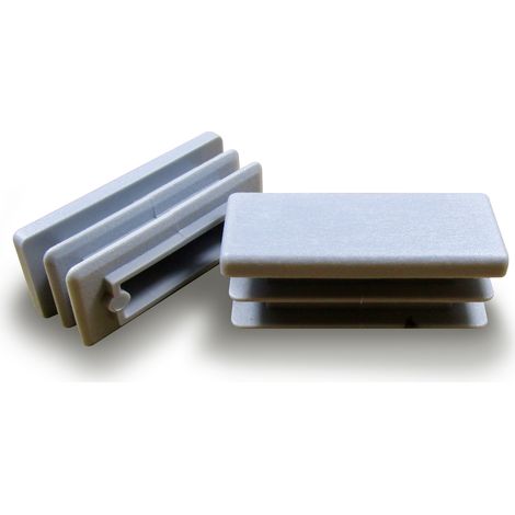 Ajile - Embout rectangulaire à ailettes 80 x 40 mm Plastique GRIS