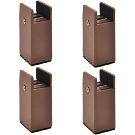 Furniture LegSet of 4 Adjustable Furniture Risers - Brown - 100mm Height - Suitable for 10-37mm (1/5)