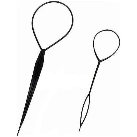 Conjunto de 2 accesorios para peinar el cabello, diadema negra para moños y rizos. (1/2)