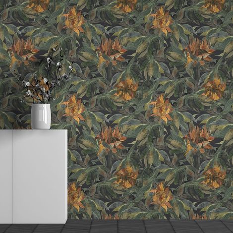Papier peint panoramique - Motif Fleurs - 390 cm x 244 cm (1/3)
