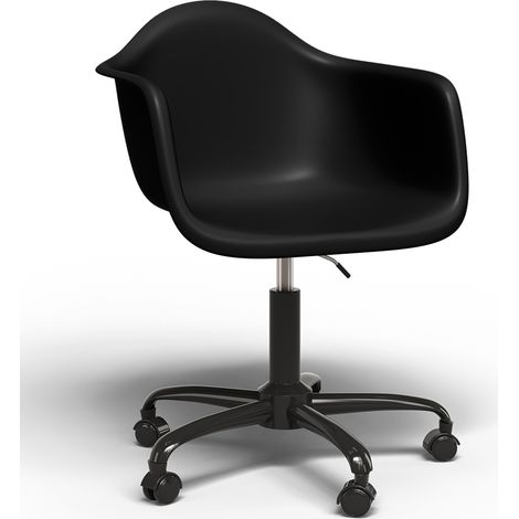 Bürostuhl mit Armlehnen - Drehstuhl mit Rollen - Weston Schwarz Gestell Schwarz (1/5)