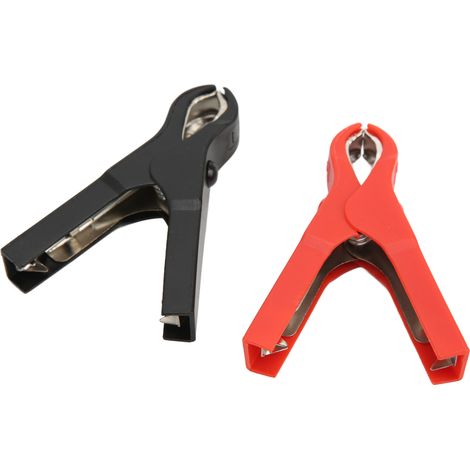 Lot de 10 pinces électriques en acier ABS à élasticité modérée, rouge et noir, pour tests de sécurité 30 A. (1/5)